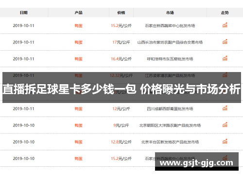 直播拆足球星卡多少钱一包 价格曝光与市场分析